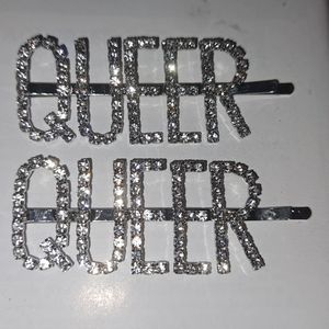FTF Pride 🏳️‍🌈 "Queer" rhinestone hairpins